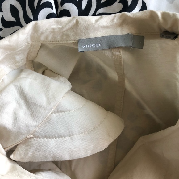 Vince linen blend ivory button front blazer size 4 - Picture 10 of 12